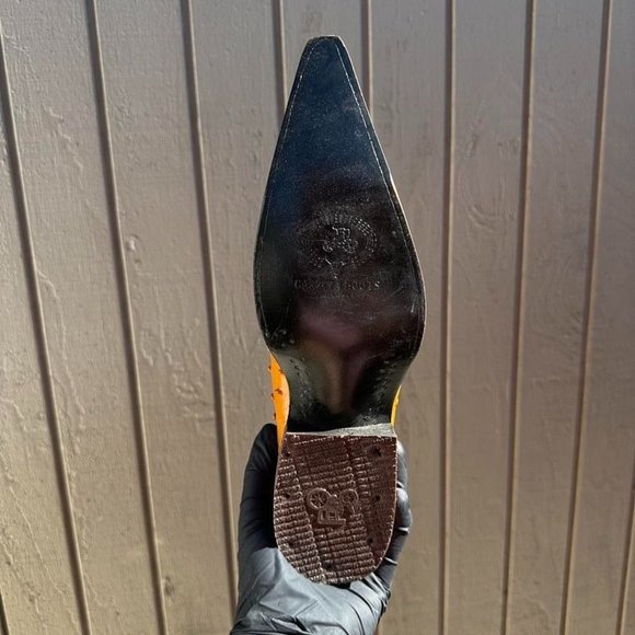 #69 Nile Nuca Design Boot with Ostrich in Orange Color